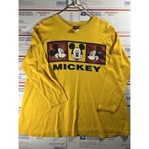 Vintage Mickey Mouse  Mustard Yellow Sz L Womens‎ Walt Disney World Unlimited